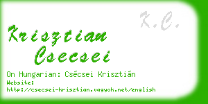 krisztian csecsei business card