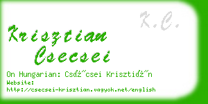 krisztian csecsei business card